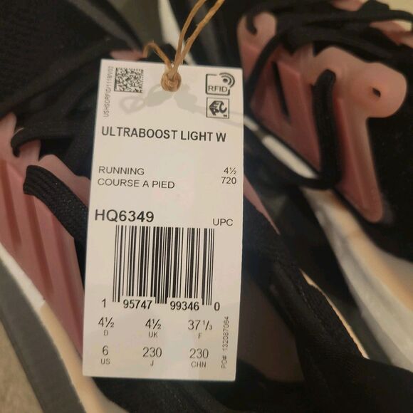 NIB Adidas Ultraboost Light Women's Running Shoes Black Size 6 Gym Workout - Picture 10 of 10